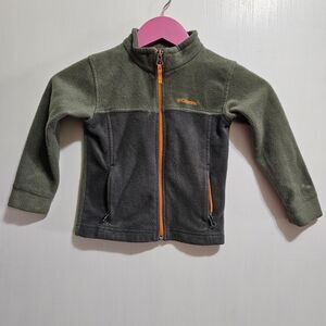 Columbia Boys 4T Gray Fleece Jacket Full Zip Long Sleeve High Collar Casual